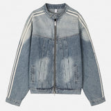 Wings Track Gradient Pinch Denim Jacket