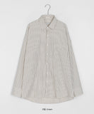 [unisex] Mashuko Stripe Pocket Over Shirt