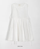 Lilco pleated ribbon slit long blouse