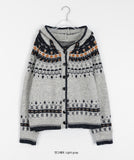 Vinnie Nordic Button Knit Hood Cardigan