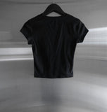 Rail Pintuck Printed Short Sleeve T-shirt