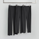 Waist Adjust Rustling Span Best Wide Two-Pin Tuck Slacks Pants