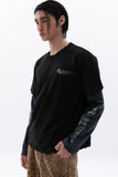 damage washing layered t-shirt