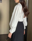 Bland Pintuck Puff Collar Shirt