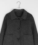 Cuit Handmade Wool Pocket Collar Crop Jacket - Wool 70