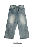 Lepin double knee damage denim pants
