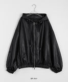 [unisex] Hita Two Way Track Over Leather Hood Jacket