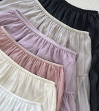 Miel Chiffon Pleated Tiered Long Skirt