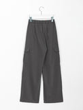 Tooken pin tuck cargo banding slacks