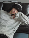 Zite Layered Stripe Damage Knit