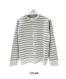 Moment Punching Stripe Knit Cardigan