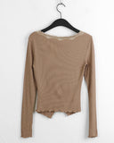 Romine lace color matching ribbed long sleeve cardigan