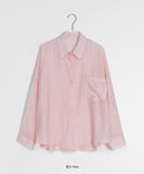 Lisons Summer Color See-through Long Sleeve Shirt