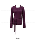 Corinne Halter Layered Strap Long Sleeve