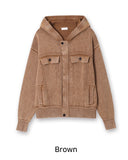 Toen Stone Knit Hood Zip-Up