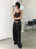 [with cup] TWO TONE HALTER TOP