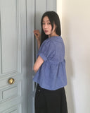 Harper Collar Puff Short Sleeve Blouse
