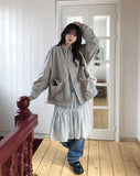 Dusty Pocket String Field Bomber Jacket