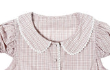 Larsen Flower Check Strap Lace Short Sleeve Shirt