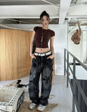 Paw Back Slit Strap Short Sleeve