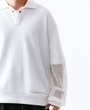 Mesh Punching Collar Knit