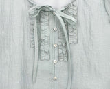Meili Frill Short Sleeve Blouse