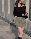 Awesome Choker Off Shoulder Ribbon Tee