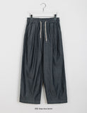 [unisex] Macon pin tuck banding string denim pants