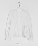 Tuidi Lace Shirring Button Blouse