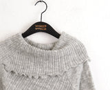 Lawton ribbed diagonal off-shoulder long sleeve knit