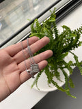 Gavin Square Lettering Silver Necklace