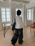Calton Washing Denim Balloon Wide Pants