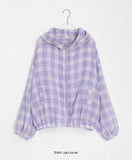 Latoli Summer Check Hooded Zip-up Wind Jumper