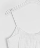 Omill Lace Shirring Sleeveless Midi Layered One Piece
