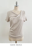 Kelly Unbalanced Drape Short Sleeve Tee-Blouse