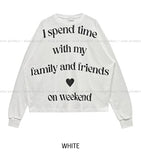 Week Heart Lettering Waffle Sweatshirt