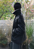 (Lining Dumble) TEDDY COLLAR LEATHER JACKET