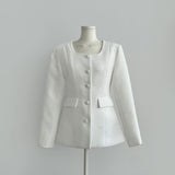 Line Tweed Quilted Line Short Jacket