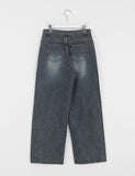 Melsen washing cut wide denim pants