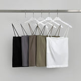 [With Cup] Four Seasons Square Neck String Sleeveless