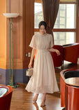 Poen Chiffon Shirring Flare One Piece
