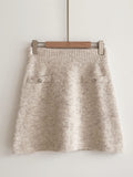[Two-piece set] Sweety Wool Knit Cardigan Mini Skirt Set