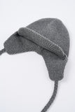 Braided knit earflap cap