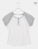 Pori Star Printing Raglan Puff Short Sleeve T-Shirt