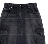 Ain Cutting Cargo Bermuda Denim Pants