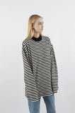 Longsleeve Heavy Overfit Stripe Half Turtleneck