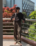 Early linen pintuck banding slacks