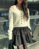 Kendi Angora Knit Sleeveless Cardigan
