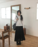 Tizen punching lace tiered long skirt