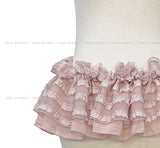 Lace Tiered Layered Wrap Belt Skirt